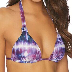 Splendid Color Chaser triangle bikini top tie dye medium